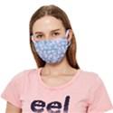 Pink and Blue Floral Print Crease Cloth Face Mask (Adult) View1