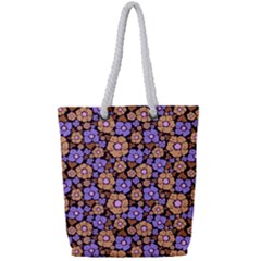 Nostalgic Flowers Full Print Rope Handle Tote (small) by FloraaplusDesign