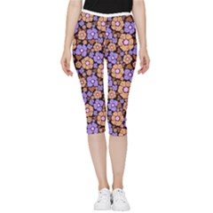 Nostalgic Flowers Inside Out Lightweight Velour Capri Leggings 