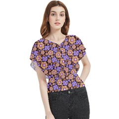 Nostalgic Flowers Butterfly Chiffon Blouse