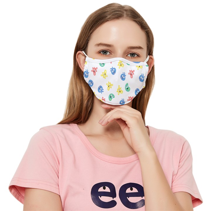 Cute Cartoon Germs and Viruses Fitted Cloth Face Mask (Adult)