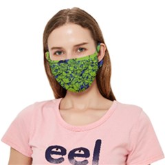 Blue Green Pattern Crease Cloth Face Mask (adult)