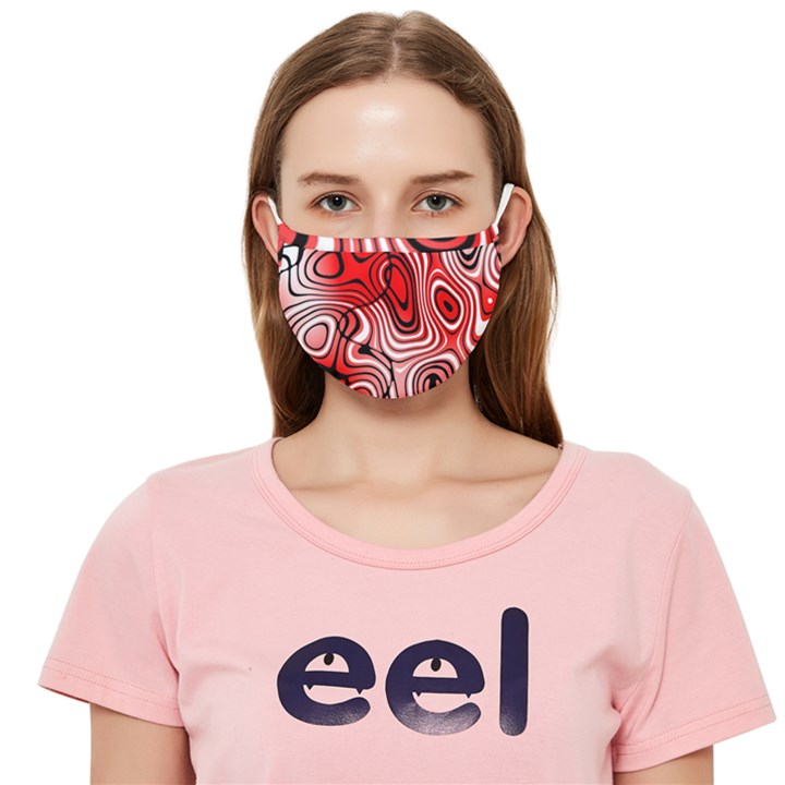 Red Black White Swirls Cloth Face Mask (Adult)