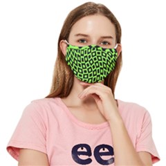 Black Green Checker Swirl Fitted Cloth Face Mask (adult) by SpinnyChairDesigns