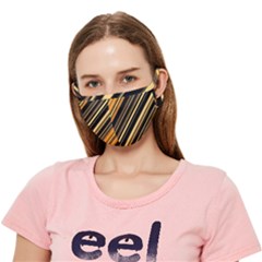 Black And Gold Stripes Crease Cloth Face Mask (adult)