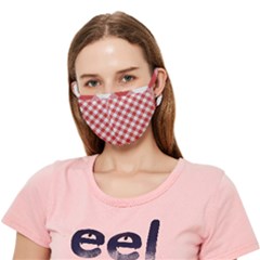 Red And White Gingham Plaid Crease Cloth Face Mask (adult)