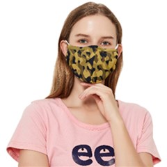 Black Gold Camouflage Fitted Cloth Face Mask (adult)