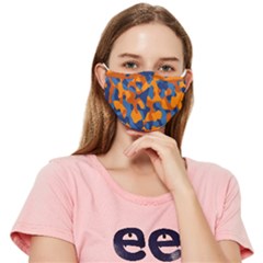 Blue Orange Camouflage Fitted Cloth Face Mask (adult)