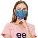 Purple and Teal Camouflage Fitted Cloth Face Mask (Adult) View1