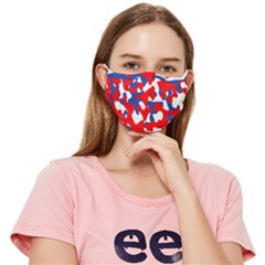 Red White And Blue Camouflage Fitted Cloth Face Mask (adult)