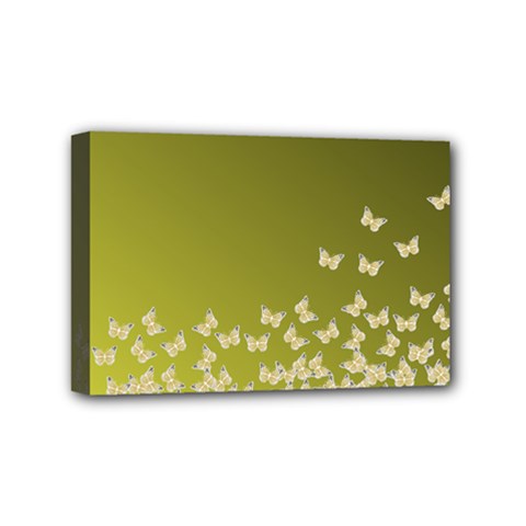 Yellow, Gold Gradient Butterflies Pattern, Cute Insects Theme Mini Canvas 6  X 4  (stretched) by Casemiro