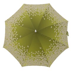 Yellow, Gold Gradient Butterflies Pattern, Cute Insects Theme Straight Umbrellas by Casemiro