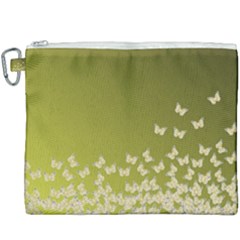 Yellow, Gold Gradient Butterflies Pattern, Cute Insects Theme Canvas Cosmetic Bag (xxxl) by Casemiro