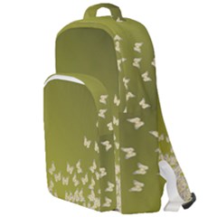 Yellow, Gold Gradient Butterflies Pattern, Cute Insects Theme Double Compartment Backpack by Casemiro