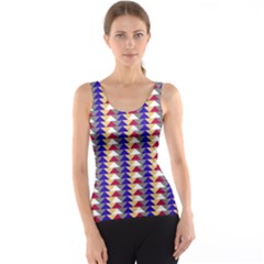 Colorful Triangles Pattern, Retro Style Theme, Geometrical Tiles, Blocks Tank Top by Casemiro