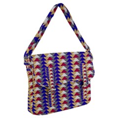 Colorful Triangles Pattern, Retro Style Theme, Geometrical Tiles, Blocks Buckle Messenger Bag by Casemiro