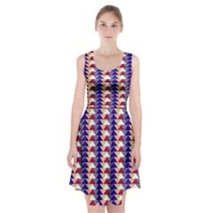 Colorful Triangles Pattern, Retro Style Theme, Geometrical Tiles, Blocks Racerback Midi Dress by Casemiro