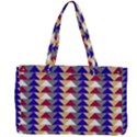 Colorful triangles pattern, retro style theme, geometrical tiles, blocks Canvas Work Bag View2