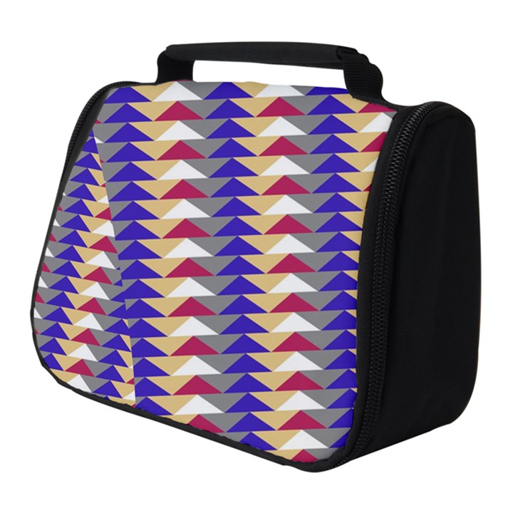 Colorful triangles pattern, retro style theme, geometrical tiles, blocks Full Print Travel Pouch (Small)