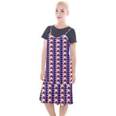 Colorful Triangles Pattern, Retro Style Theme, Geometrical Tiles, Blocks Camis Fishtail Dress by Casemiro