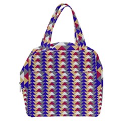 Colorful Triangles Pattern, Retro Style Theme, Geometrical Tiles, Blocks Boxy Hand Bag by Casemiro