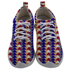 Colorful Triangles Pattern, Retro Style Theme, Geometrical Tiles, Blocks Mens Athletic Shoes by Casemiro