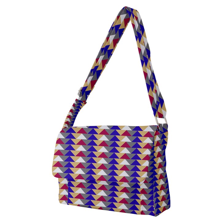 Colorful triangles pattern, retro style theme, geometrical tiles, blocks Full Print Messenger Bag (M)