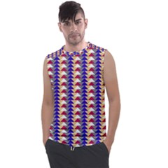 Colorful Triangles Pattern, Retro Style Theme, Geometrical Tiles, Blocks Men s Regular Tank Top by Casemiro