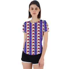 Colorful Triangles Pattern, Retro Style Theme, Geometrical Tiles, Blocks Back Cut Out Sport Tee by Casemiro