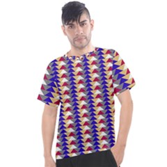 Colorful Triangles Pattern, Retro Style Theme, Geometrical Tiles, Blocks Men s Sport Top by Casemiro