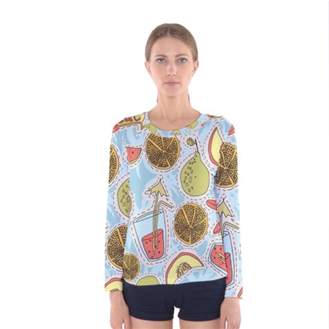 Tropical Pattern Women s Long Sleeve Tee by GretaBerlin