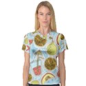 Tropical pattern V-Neck Sport Mesh Tee View1