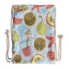 Tropical Pattern Drawstring Bag (large) by GretaBerlin