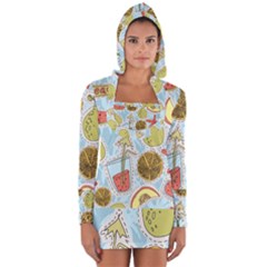 Tropical Pattern Long Sleeve Hooded T-shirt by GretaBerlin