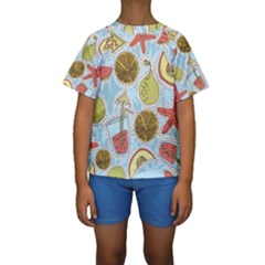 Tropical Pattern Kids  Short Sleeve Swimwear by GretaBerlin