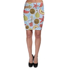 Tropical Pattern Bodycon Skirt