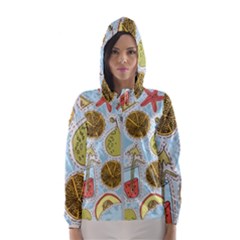 Tropical Pattern Women s Hooded Windbreaker