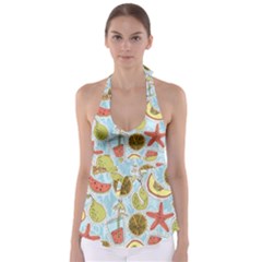 Tropical Pattern Babydoll Tankini Top by GretaBerlin