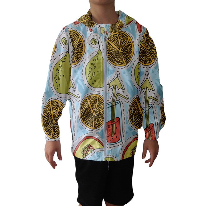 Tropical pattern Kids  Hooded Windbreaker