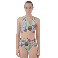 Tropical Pattern Racer Back Bikini Set