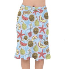 Tropical Pattern Short Mermaid Skirt