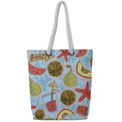 Tropical Pattern Full Print Rope Handle Tote (small) by GretaBerlin