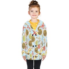 Tropical Pattern Kids  Double Breasted Button Coat