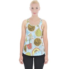 Tropical Pattern Piece Up Tank Top