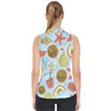 Tropical pattern Mock Neck Shell Top View2