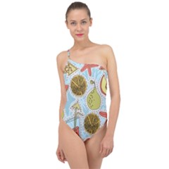 Tropical Pattern Classic One Shoulder Swimsuit by GretaBerlin