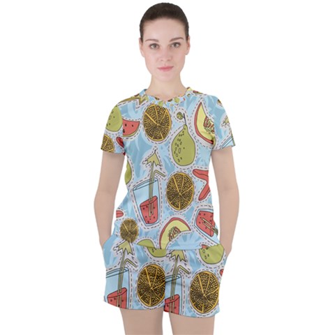 Tropical Pattern Women s Tee And Shorts Set by GretaBerlin