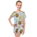 Tropical pattern Kids  Mesh Tee and Shorts Set View1