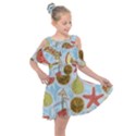 Tropical pattern Kids  Shoulder Cutout Chiffon Dress View1