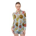 Tropical pattern Long Sleeve Chiffon Shirt View1